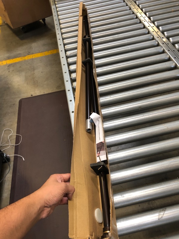 Photo 1 of H.VERSAILTEX Spring Tension Curtain Rod Adjustable 80 to 120 Inch, 1 Inche Diameter Heavy Durty Room Divider Curtain Rod No Drilling Tension Curtain Rod for Closets, Cupboard, Kitchen, Bronze 80"-120" Bronze
