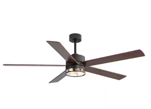 Photo 1 of Felix 65 in. Indoor Black Large Ceiling Fan with Light Kit and Remote Control Included
