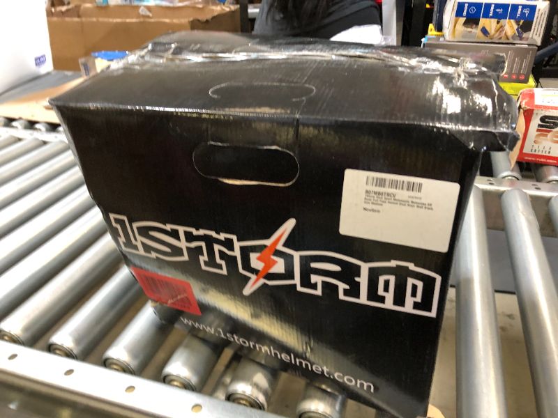 Photo 1 of 1Storm Dual Sport Motorcycle Motocross Off Road Full Face Helmet Dual Visor Matt Black Dual Matt Black Medium