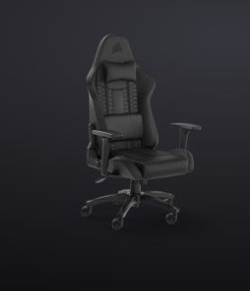 Photo 1 of TC100 RELAXED Gaming Chair - Leatherette Black/Black
