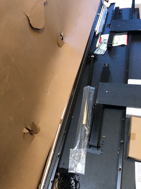 Photo 1 of GoSports 6, 7, or 8 ft Billiards Table - Portable Pool Table - Includes Full Set of Balls, 2 Cue Sticks, Chalk and Felt Brush; Choose Size and Color 8 ft Black