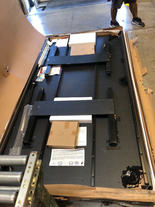 Photo 1 of GoSports 6, 7, or 8 ft Billiards Table - Portable Pool Table - Includes Full Set of Balls, 2 Cue Sticks, Chalk and Felt Brush; Choose Size and Color 8 ft Black