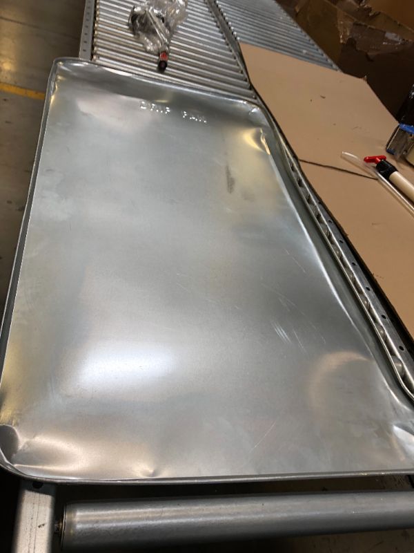 Photo 2 of LUMAX LX-1715 Silver 47" x 25" x 1/2" Galvanized Drip Pan Rust Resistant Keeps Garage, Driveways or Automotive Show-Room Floors Safe and Clean from Fluid Drippings.