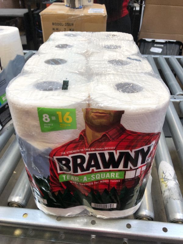 Photo 2 of Brawny® Tear-A-Square® Paper Towels, 8 Double Rolls = 16 Regular Rolls