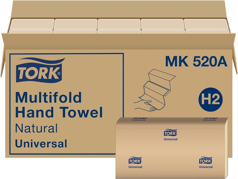 Photo 1 of Tork Multifold Hand Towel Natural H2, Universal, 100% Recycled Fibers, 16 x 250 Sheets, MK520A
