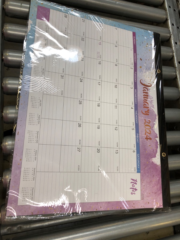 Photo 2 of 2024-2025 Desk Calendar - Desk Calendar 2024-2025, 18-Month Desk/Wall Calendar, Jul. 2024 - Dec. 2025, 16.8" x 12", Desk Calendar with Corner Protectors, Ruled Blocks - Black Floral