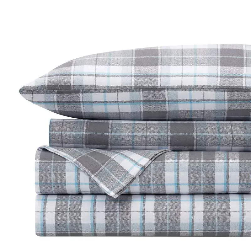 Photo 1 of Flannel Portugal 4-Piece Sheet Set King Size gray