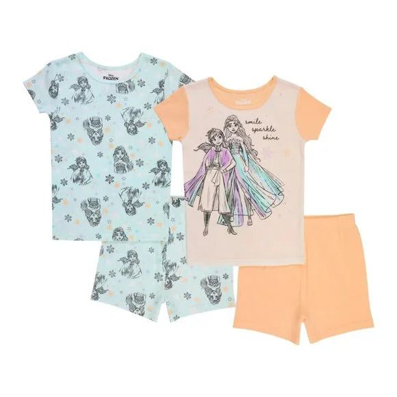 Photo 1 of SIZE 8 DISNEY Frozen Little Girls Pajamas, 4 Piece Set