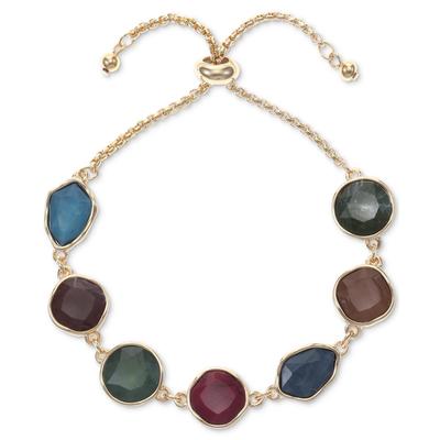 Photo 1 of Style & Co Gold-Tone Mixed Color Stone Slider Bracelet, 