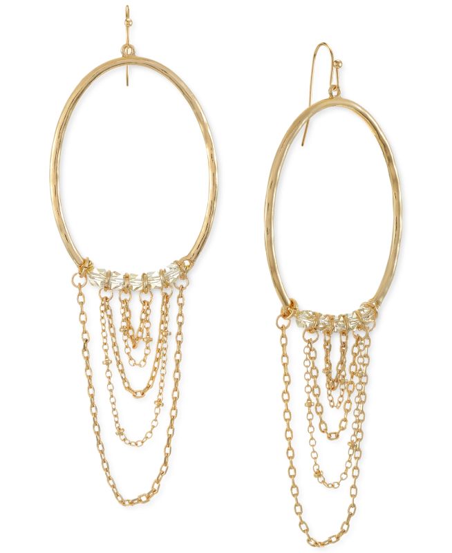 Photo 1 of Style & Co Gold-Tone Multi-Chain Beaded Drop Statement Earrings,