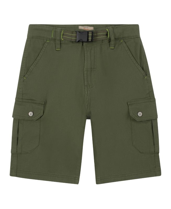 Photo 1 of SIZE 14 Weatherproof Big Boys Lightweight Mock Belt Cargo Shorts - Olive