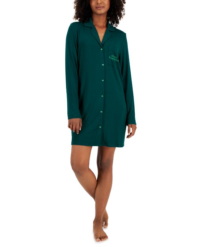 Photo 1 of SIZE XL Jenni Women's Notched-Collar Long-Sleeve Sleepshirt,