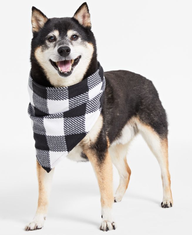 Photo 1 of SIZE L/XL  Matching Pet White Check Family Pajamas Bandana, Buffalo Check