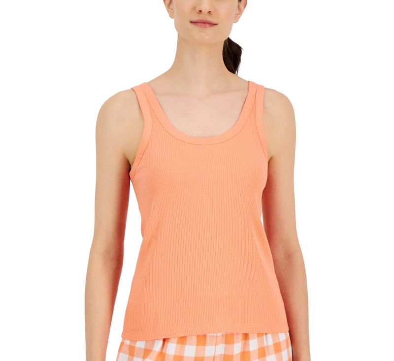 Photo 1 of SIZE XS Jenni Women's Cozy Ribbed Scoop-Neck Sleep Tank Top,