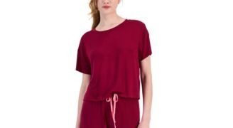 Photo 1 of Jenni Women's Short-Sleeve Jogger Pajamas Top