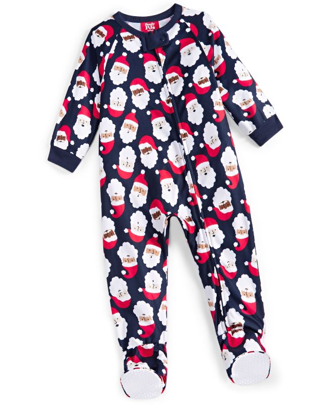 Photo 1 of 24M Matching Family Pajamas Baby Santa Claus One-Piece Footed Pajama, Santa Toss