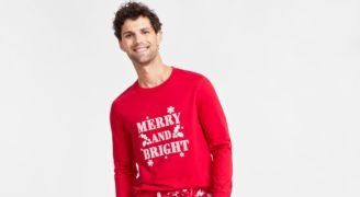 Photo 1 of PLUS SIZE XXL Matching Family Pajamas Men's Mix It Merry & Bright Pajamas TOP