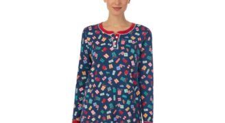 Photo 1 of SIZE XL Cuddl Duds Women's. Brushed Sweater Knit Printed Long-Sleeve Pajama TOP