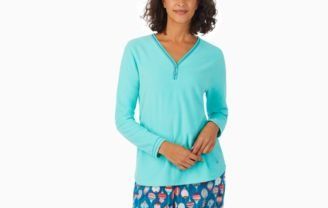 Photo 1 of SIZE L Cuddl Duds Women's Fleece Long-Sleeve Printed Pajama Top