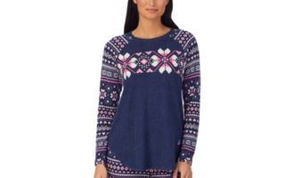 Photo 1 of SIZE S Duds Women's Brushed Sweater-Knit Long-Sleeve Pajama TOP