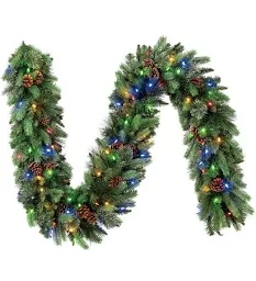 Photo 1 of 9' Pre-lit LED Greenery Artificial Garland