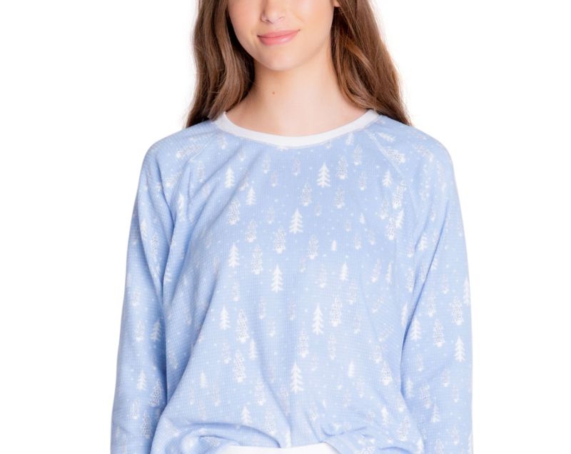 Photo 1 of Insomniax Womens Printed Long Sleeve Pajama Top Only 1-Piece Medium