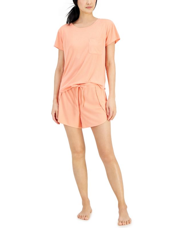 Photo 1 of SIZE XS Alfani Pocket T-Shirt & Tulip-Hem Shorts Pajama Set