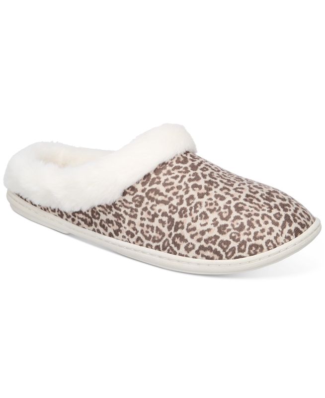 Photo 1 of SIZE XL 11/12 Charter Club Women's Faux-Fur-Trim Hoodback Boxed Slippers, 