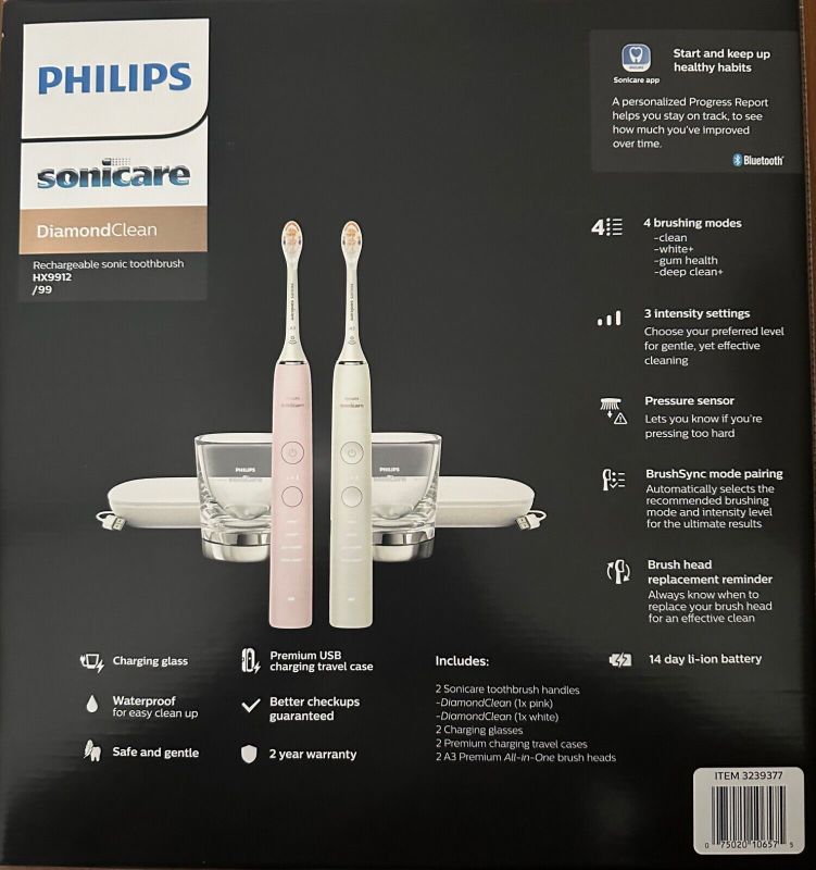 Photo 1 of Sonicare Diamond Brush 2Pk Pink & White

OPEN BOX, PARTS MISSING 