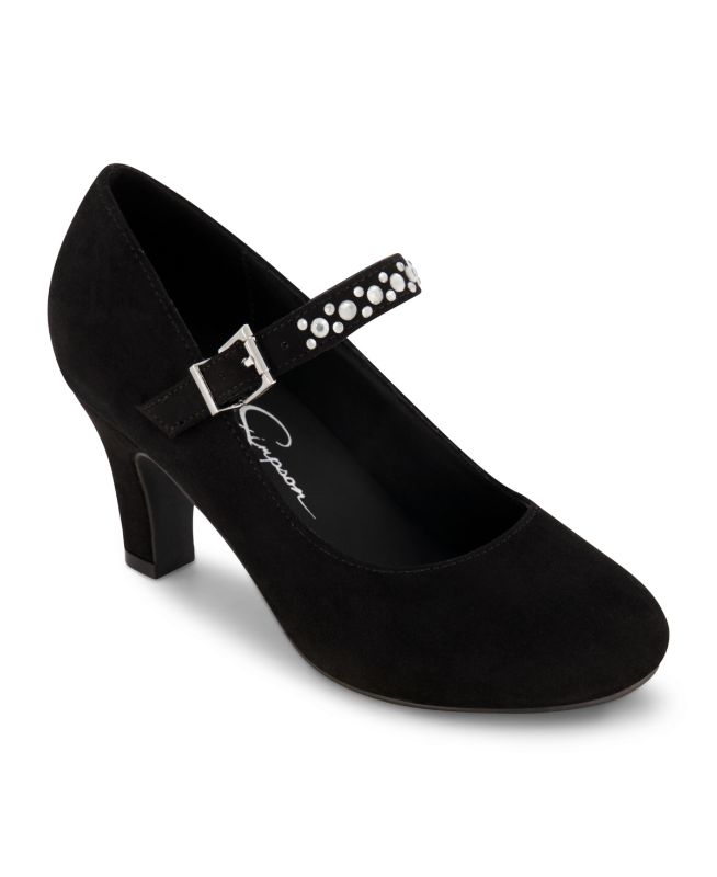 Photo 1 of Jessica Simpson Kids' Mina Rhinestone Pump in Black Size 1 