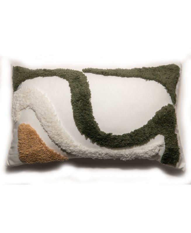 Photo 1 of Jill Zarin Abstract Shag Decorative Pillow, 20" X 12" - Green