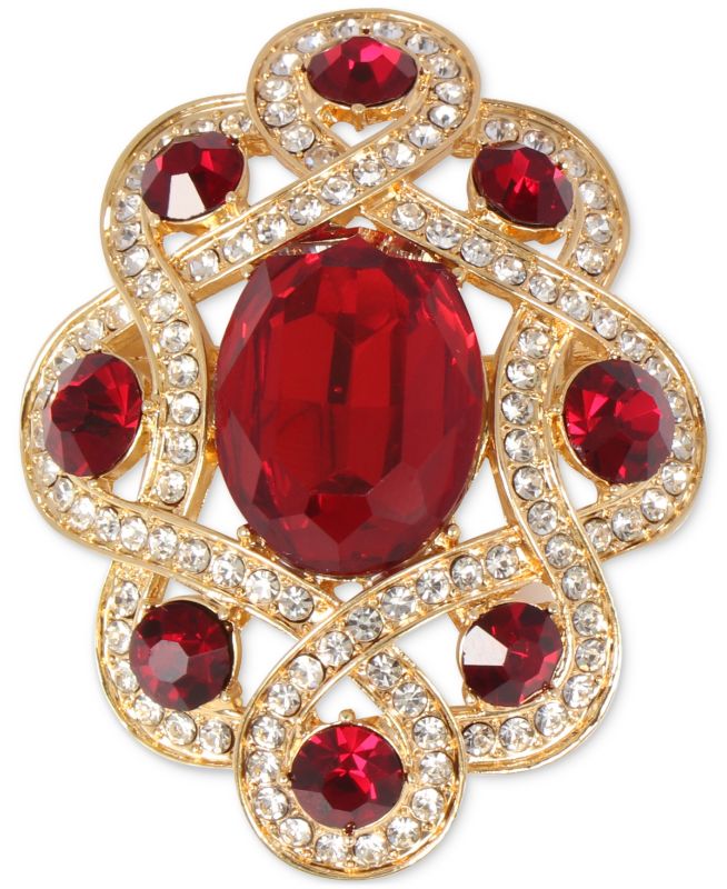 Photo 1 of Charter Club Gold-Tone Pave & Color Stone Infinity Pin,