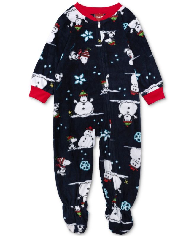 Photo 1 of Briefly Stated Baby Peanuts Footed Pajamas Grey 18M