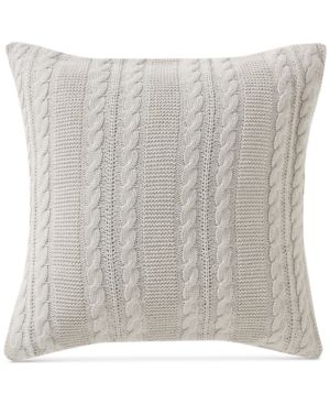 Photo 1 of SET OF 2 VCNY Home - Throw Pillow, Cotton Cable Knit Decorative Pillow for Bed or Couch (Dublin Ivory, 18" x 18")
