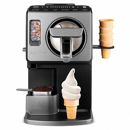 Photo 1 of Indulge in happiness and share the joy of frozen delights using the Gourmia 2 Quart Automatic Soft Serve Ice Cream & Frozen Drink Maker. Embrace limitless variety to satisfy any sweet tooth with 6 One-Touch Presets: Soft Serve, Slush, Spiked, Milkshake, F