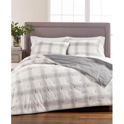 Photo 1 of Martha Stewart Collection Tufted Plaid Quilted Standard Sham 20×26 Grey