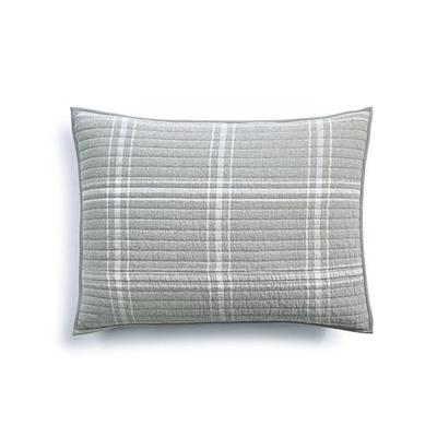 Photo 1 of Martha Stewart Heather Plaid Flannel Cotton Quilted Standard Sham Gray