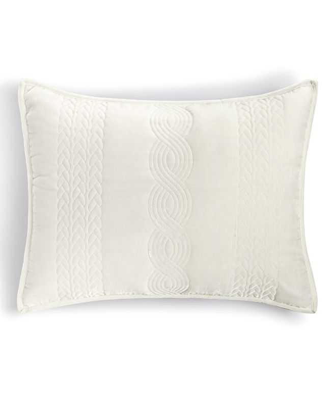 Photo 1 of Martha Stewart Collection Cable Knit Velvet Pillow Shams Ivory King