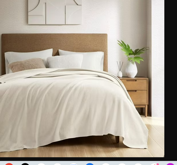 Photo 1 of KING SIZE Croscill Solid Cotton Blanket BeigeSolid Cotton Blanket 110x95 Grey Oversized Andaz blanket made of premium cotton that is ultra soft to the touch. Relaxing cozy and light weight this blanket is perfect for wrapping around your body after office