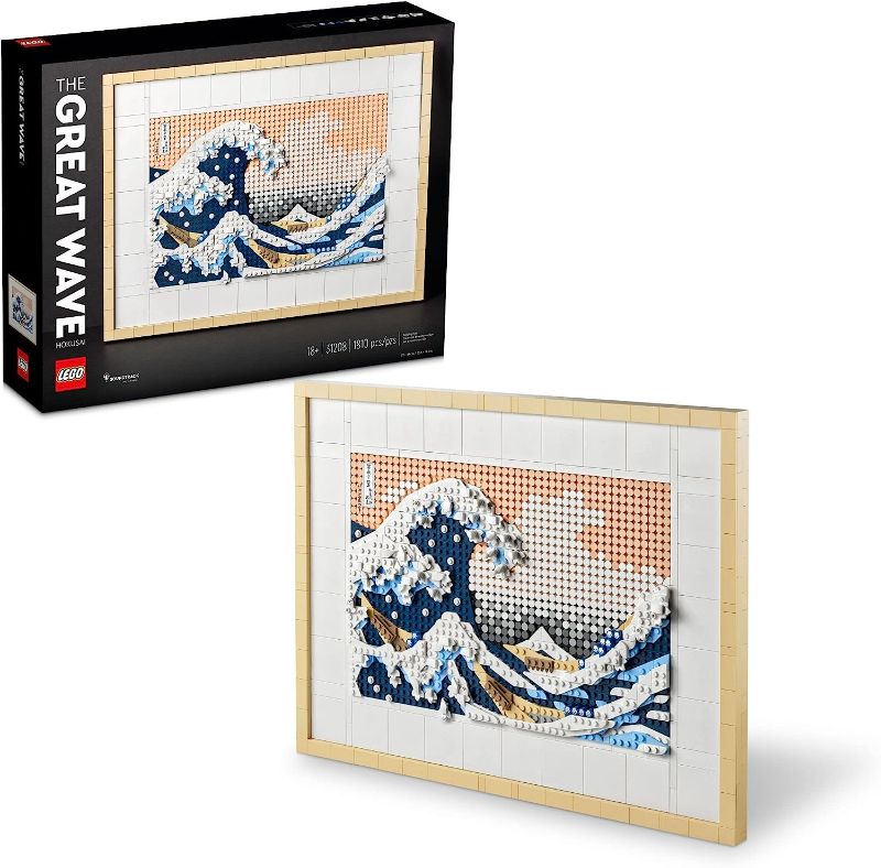 Photo 1 of LEGO Art Hokusai – The Great Wave 31208, 3D Japanese Wall Art Craft Kit, Framed Ocean Canvas, Creative Activity Hobbies for Adults, DIY Home, Office Decor Standard Packaging