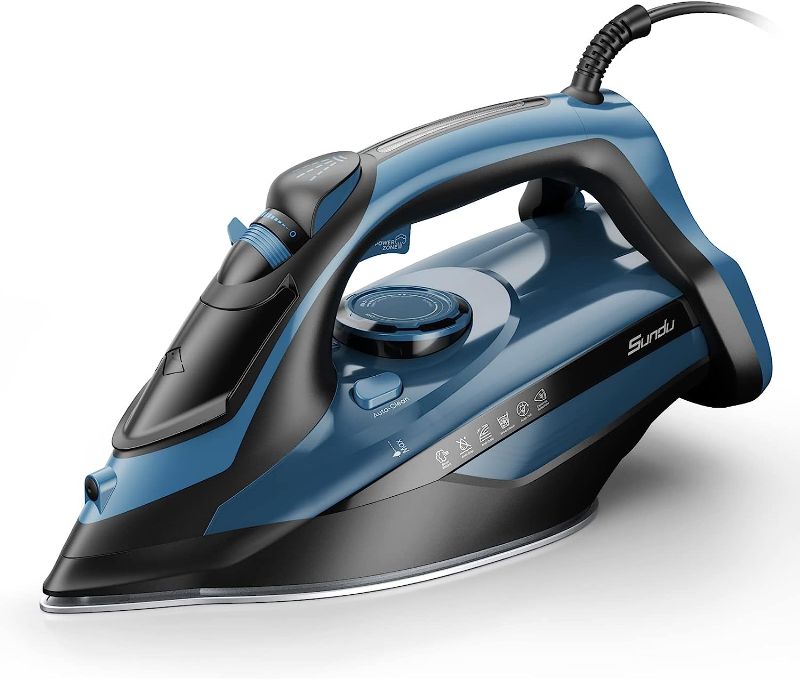 Photo 1 of Sundu Steam Iron for Clothes with Rapid Heating Ceramic Coated Soleplate, 1700W with Precise Thermostat Dial, Self-Cleaning, Auto-Off, 15.21oz Water Tank for Home Clothes Ironing Use
