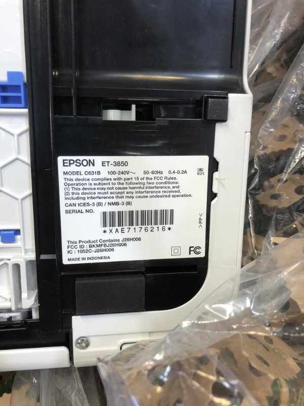 Photo 3 of Epson EcoTank ET-3850 Wireless Color All-in-One Cartridge-Free Supertank Printer with Scanner, Copier, ADF and Ethernet – The Perfect Printer Home Office,White
