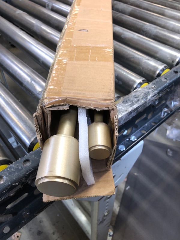 Photo 3 of Double Curtain Rods 72-144", Light Gold Double Curtain Rods with Cap Finials, 1 Inch Front and 5/8 Inch Back Double Drapery Rod, Adjustable Dual Curtain Rod Light Gold Double Window Rods Light Gold Double Rod 72-144"