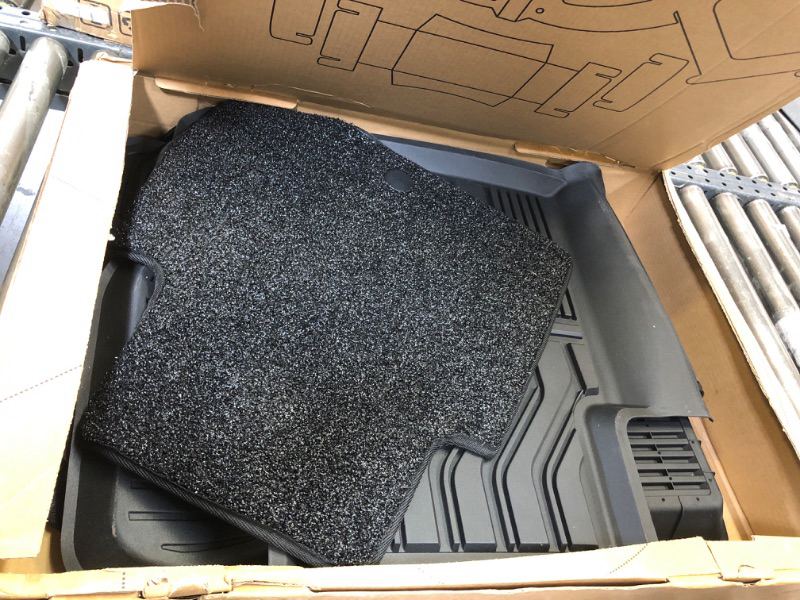 Photo 2 of 3W Floor Mats for Nissan Rogue 2014-2020 (NOT for Nissan Rouge Sports) - Full Set TPE All Weather Custom Fit Car Mats, Black (Floor Mats with Front Carpet Mats On Top) 2014-2020 Floor Mats & Carpet