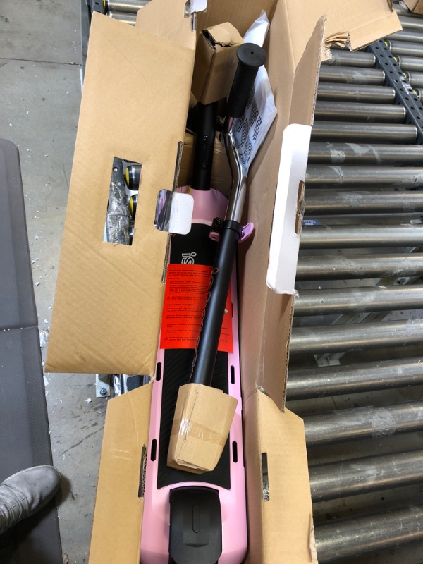 Photo 2 of Aero iSporter Electric Scooter for Kids Ages 6-12, with Kick-Start and Gravity Sensor, Kids Electric Scooter with LED Lights, 2 Speeds, 110lbs Max and Height Adjustable Pink