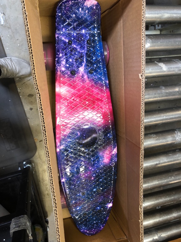 Photo 1 of Nattork Standard Skateboards Gift 31 Inch Complete Skateboard Wood 9 Layer Canadian Trick Skate Boards for Boys Girls Youth Teens Beginner A-Pink Galaxy(22 inch)