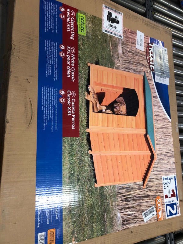Photo 3 of TRIXIE XXL Natura Classic Outdoor Dog House, Weatherproof Finish, Elevated Floor, Brown