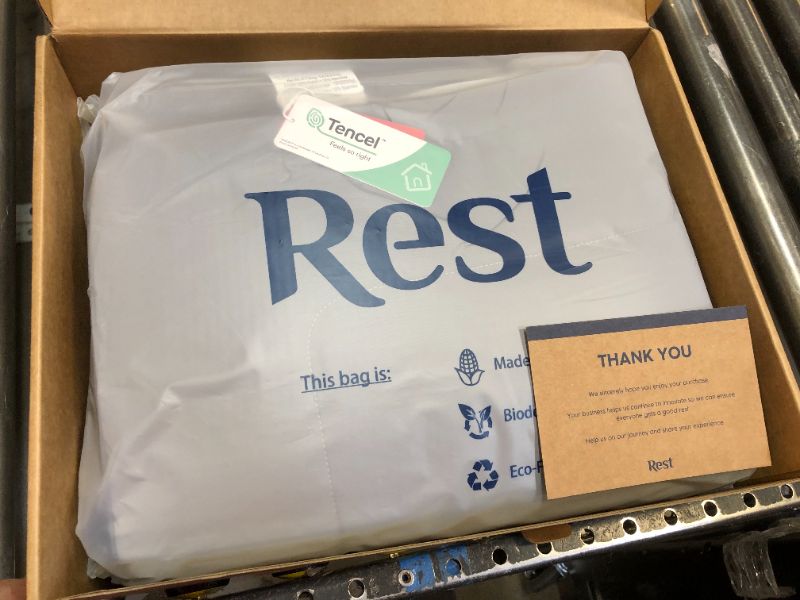 Photo 2 of REST® Evercool® Cooling Comforter, Good Housekeeping Award Winner for Hot Sleepers, All-Season Lightweight Blanket to Quickly Cool Down While Stay Warm All Night, Cool Gray - Full/Queen 90"x90"
