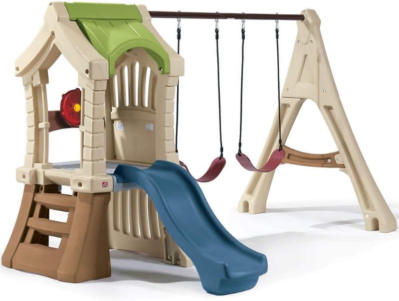 Photo 1 of Step2 Play Up Gym Set | Kids Outdoor Swing Set with Slide | Plastic Play Set with Swings