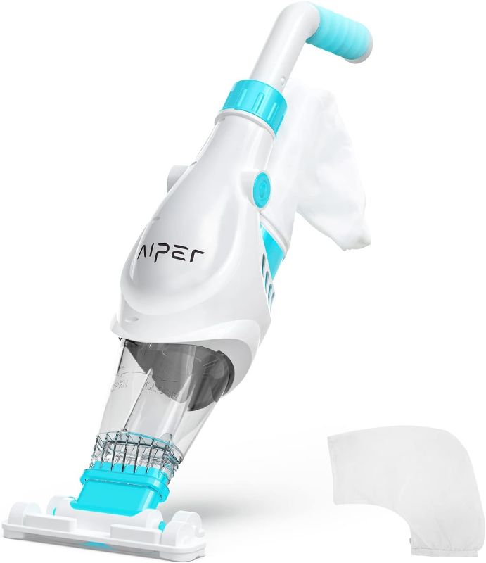 Photo 1 of  AIPER Cordless Pool Vacuum, Handheld Rechargeable Swimming Pool Cleaner, 60 Mins Running Time, Deep Cleaning & Strong Suction Ideal for Above & In-ground Pools, Hot Tubs, Spas-Pilot H1